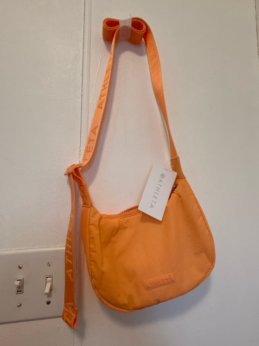 Athleta Bright Orange Shoulder Bag with Adjustable Strap